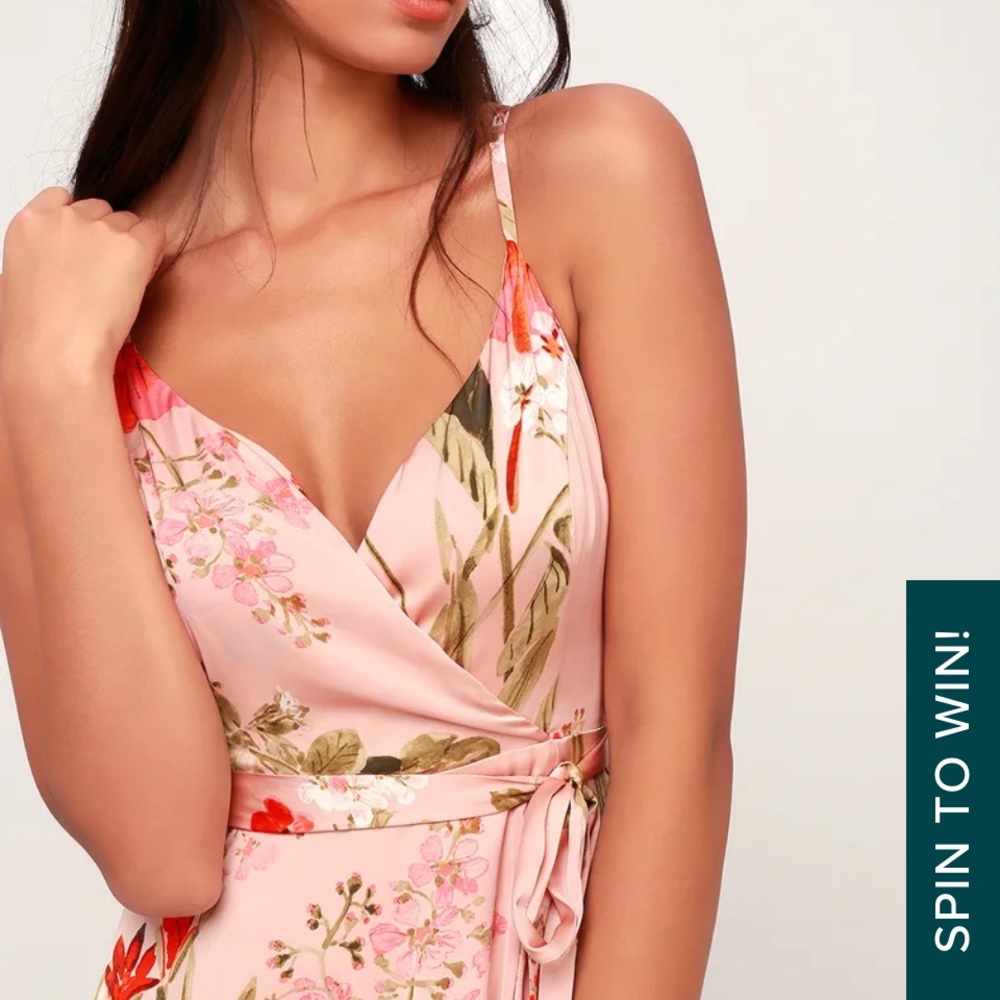 Still the One Blush Pink Floral Print Satin Maxi Dress